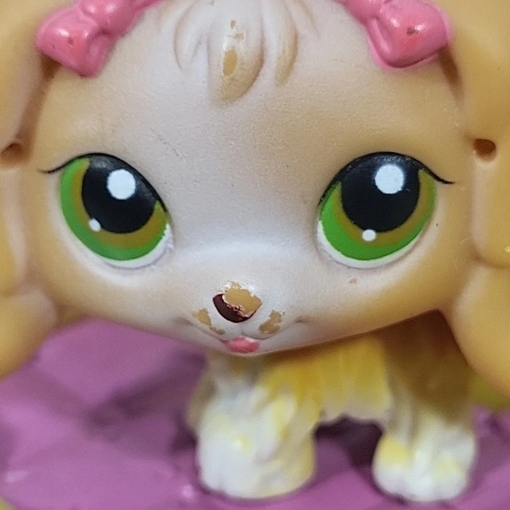 Littlest Pet Shop Figure #79 Maltese Puppy Dog In Basket Ready To Go Tag‎